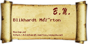 Blikhardt Márton névjegykártya